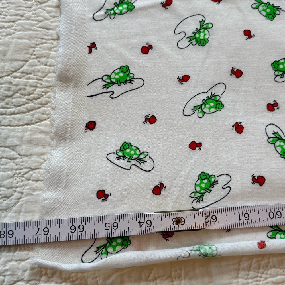 Cotton Frog and Mushroom Patterned Fabric